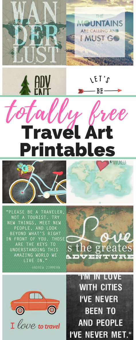 15 FREE Travel Inspired Printables for Your Gallery Wall, Office, or Nursery Boho Travel Decor, Travel Gallery Wall Ideas Inspiration, Travel Theme Decor Living Room, Travel Themed Gallery Wall, Travel Gallery Wall Ideas, Free Travel Printables, Travel Decorations, World Travel Decor, Travel Signs