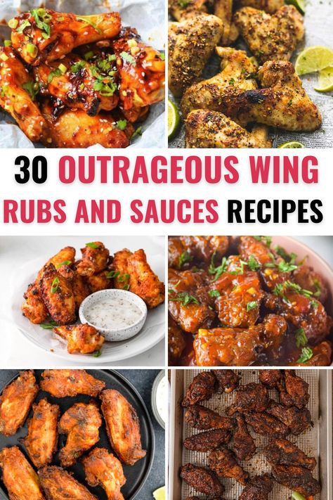 Try all 30 of these outrageous chicken wing rubs and sauces, you can bring your favorite dishes to the next level. Medium Chicken Wing Sauce, Different Wing Flavors, Different Wing Sauces, Gold Rush Wing Sauce Recipe, Unique Chicken Wing Flavors, Best Wing Sauce, Chicken Wings Crockpot, Lime Jello Salads, Spicy Wings