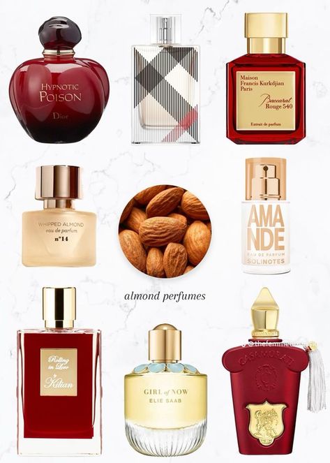 It's a note that, when balanced just right, can transform a scent into something luxurious yet approachable. Almond perfumes offer a perfect blend of sensuality and elegance, making them a must-have for anyone looking to add a unique twist to their fragrance wardrobe. Almond Scented Perfume, H&m Perfume, Clean Fragrances For Women, How To Smell Like Almond, Almond Perfume, Mfk Baccarat Rouge 540, Almond Fragrance, Girl Of Now, Classy Perfume