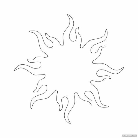 Sky Templates, Simple Sun Tattoo Outline, Sun Template Free Printable, Sun Printable Templates, Sun And Moon Template Free Printable, Cd Suncatchers, Moon And Sun Coloring Pages, Sun Stencil, Sun Patterns