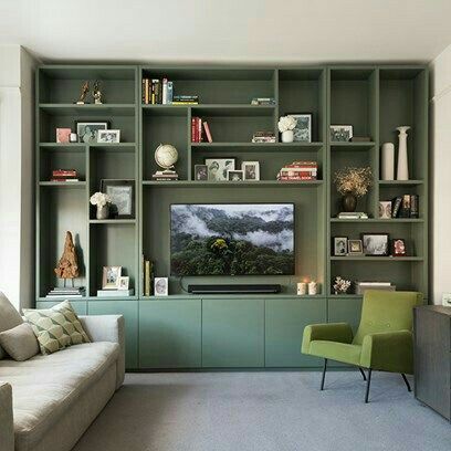 Built In Shelves Living Room, House Interior Living Room, Living Room Wall Units, Living Room Built Ins, Design House Interior, Interior Design House, House Interior Decor Ideas, Bookshelves In Living Room, Interior Living Room