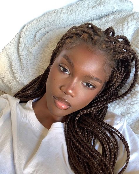 hourly black hotties on Twitter: "… " Colored Braids, Dark Skin Beauty, Glam Hair, Girls Braids, Dark Skin Women, Beauty Brands, Girls Makeup, Afro Hairstyles, Box Braids