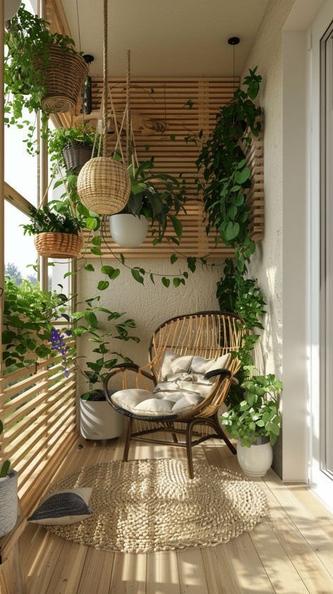 Garden Decor Balcony, Varanda Ideas, Balcony Plants Ideas, Balcony Garden Ideas Apartment, Balcony With Plants, Colorful Balcony, Ornate Cabinet, Balcony Inspiration, Balcony Decor Ideas