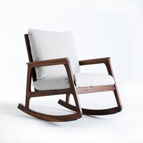 The Momento rocking chair grants relax without sacrificing aesthetics. A classic reinterpreted in a contemporary design combining style and craftsmanship. Fully Made in Italy, the structure of the lounge chair is in premium solid walnut with acrylic finish. The lining is customizable premium quality solid walnut with acrylic finish to create a unique piece. Rocking Armchair, Rocking Chairs, Armchair Design, Solid Walnut, Rocking Chair, Walnut Wood, Sofa Furniture, Lounge Chair, Outdoor Chairs