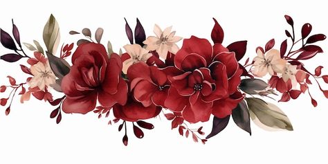 Burgundy Flowers Aesthetic, Flowery Background, Red Flower Invitation Template, Red Flowers Png, Red Rose Invitation, Red Corsages, Vector Rose, Burgundy Flower Invitation Template, Red Floral Invitation Template