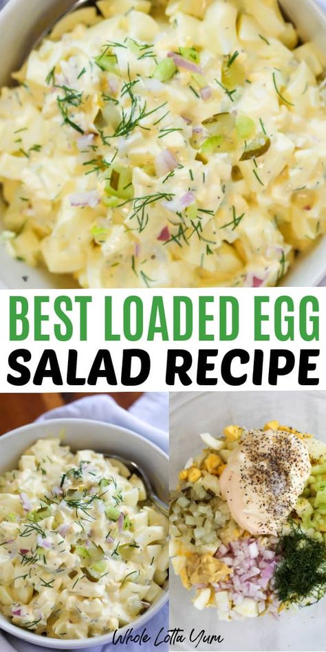 Salad With Pickles, Creamy Egg Salad, Lettuce Boats, Keto Egg Salad, Classic Egg Salad Recipe, Egg Salad Sandwich Recipe, Best Egg Salad Recipe, Egg Salad Sandwich, Classic Egg Salad