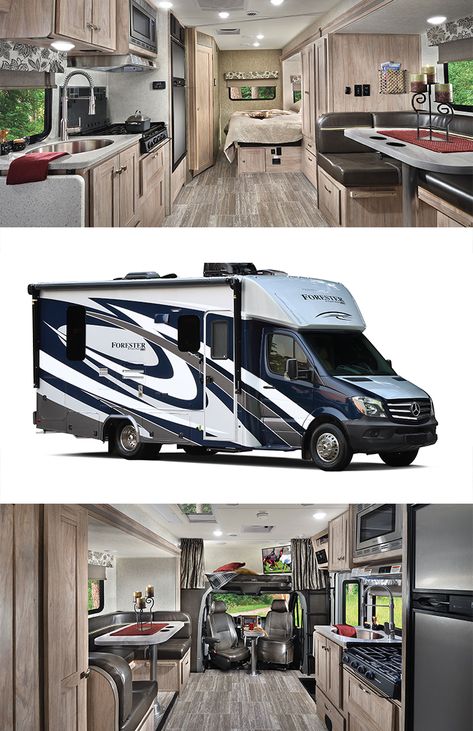 Adventure awaits for you in the Forester Class C motorhome from Forest River. Pictured in the 2401 model | Learn more at Campers Inn RV | #RVlife #RVliving #Glamping #Camping Camping In Rv, Rv Luxury, Motorhomes Interior, Rv Car, Rv House, Motor Home Interior, Motorhome Interior, Travel Camper, Class C Motorhomes