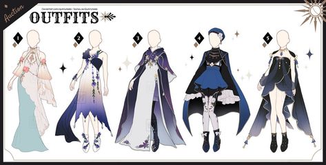 [Adopt Auction] Fantasy Outfits 56 [ OPEN ] by QuinnyIlada on DeviantArt Outfit Adoptables, Fantasy Outfits, Art Outfits, Drawing Anime Clothes, Interesting Ideas, Fashion Design Drawings, Clothing Design, Drawing Clothes, Fantasy Clothing