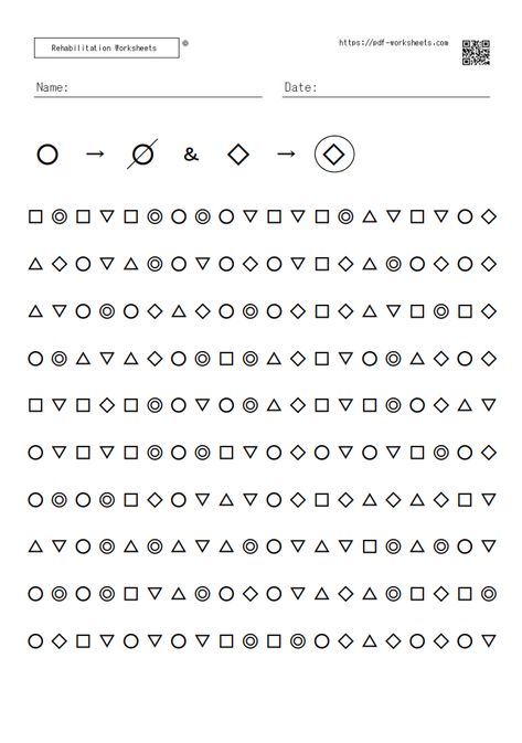 Symbol Cancellation Dual Task 10×20 Symbol Cancellation Dual Task 10×20_001 In order to download the following worksheets, you need to register as a premium member. →About Premium Membership ← The post Symbol Cancellation Dual Task 10×20 (20 sheets) first appeared on Rehabilitation Worksheets. Act Worksheets, Cognitive Interventions Occupational Therapy, Rehabilitation Worksheets, Cognitive Behavior Therapy Worksheets For Adults, Task Initiation Strategies For Adults, Task Initiation, Halloween Worksheets Kindergarten, Radical Equations, Visual Perceptual Activities