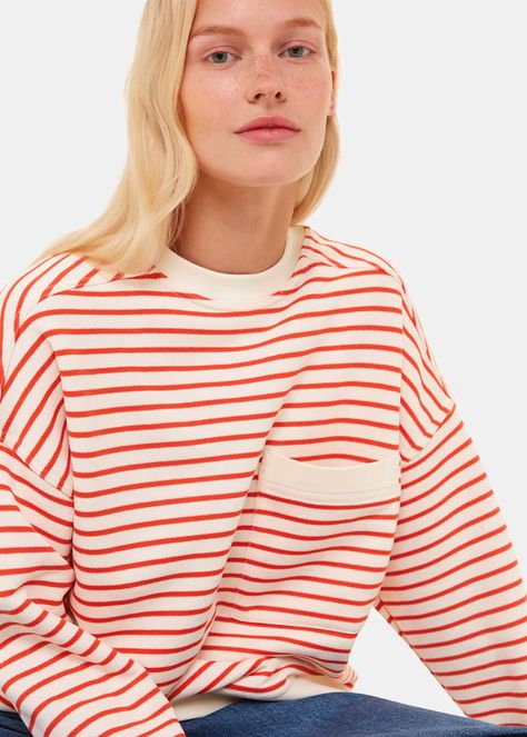 Stripe Sweatshirt, Jersey Sweater, Striped Sweatshirts, Jersey Sweatshirt, Striped Jersey, Red Stripe, Cashmere Coat, Knitted Jumper, Striped Sweater