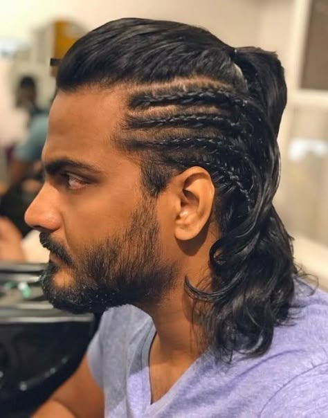 Black Men With Long Hair, Braids Haircut, French Braids Men, Amazing Braids, Hairstyles For Black Men, Braids With Fade, Men With Long Hair, Braided Man Bun, Young Men Haircuts