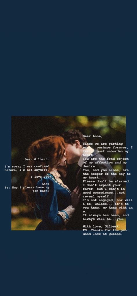 Gilberts Letter To Anne, Gilbert Blythe Letter To Anne, Anne Gilbert Kiss, Gilbert’s Letter To Anne, Gilbert Letter To Anne, Gilbert's Letter To Anne, Gilbert And Anne Aesthetic, Gilbert And Anne Kiss, Anne With An E Kiss