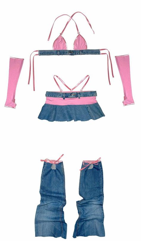 Lower Waist Jeans Outfit, Rave Outfits Pink, Rave Inspo Outfits, Skirt And Leg Warmers, Hot Pink Y2k, Gyaru Aesthetic, Demon Oc, Roblox Ids, Rave Fit