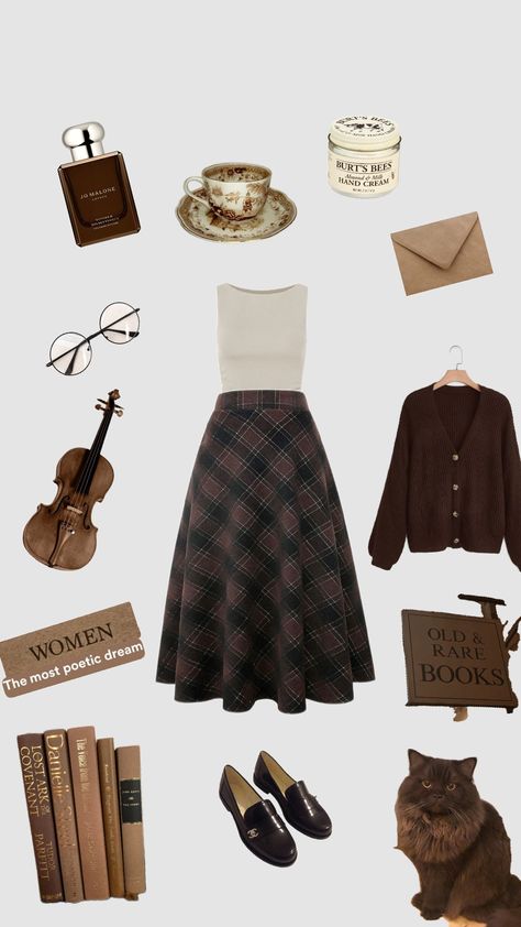 #darkacdemia #brown #cute #librarian #outfit #outfitinspo #cat #vintage #glasses Cute Librarian Aesthetic, The Librarian, Librarian Outfit, What The Librarian Wore, Librarian Tshirt, Librarian Shirt, Librarian, Outfit Inspo