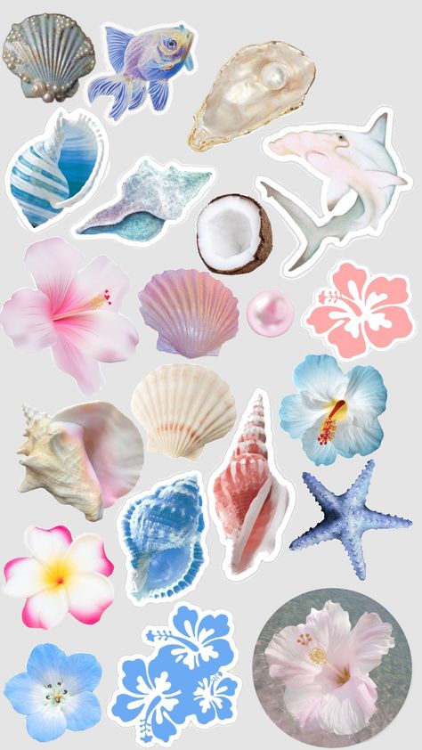 ocean stickers💙 Florida Stickers Aesthetic, Beach Scrapbook Stickers, Beachy Stickers Printable, Ocean Themed Stickers, Ocean Aesthetic Stickers, Wave To Earth Stickers Printable, Sea Life Stickers, Ocean Stickers Printable, Coastal Stickers