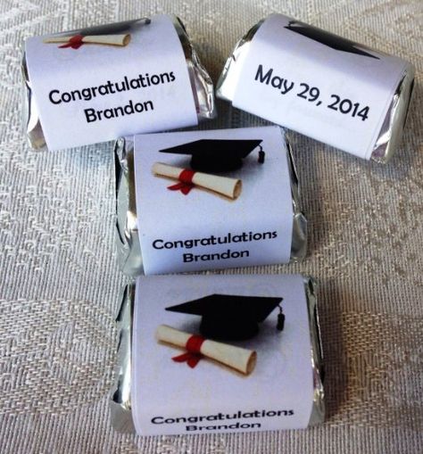 Graduation Cap Images, Personalized Candy Wrappers, Graduation Desserts, Hershey Nugget, Graduation Party High, Graduation Poster, Anniversaire Diy, Graduation Candy, Graduation Party Planning