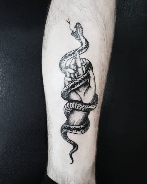 Did this one for @mittybarn today, thanks man! Snake With Knife Tattoo, Dagger Thigh Tattoo, Skull Tattoo Women, Snake And Dagger Tattoo, Skull Snake, Knife Tattoo, Inner Forearm, Dagger Tattoo, Tattoo Women