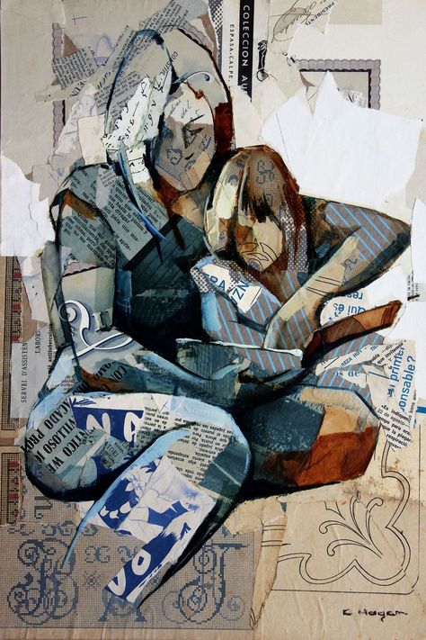 Carme Magem, Portrait Collage Art, Newspaper Collage, Wall Metal Art, Art For Walls, Portrait Collage, Collage Portrait, Women Portrait, Newspaper Art