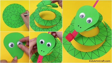 How to Make Paper Plate Snake – Art and Craft for Kids Paul Bitten By Snake Craft, Paper Plate Snake Craft, How To Make A Snake, Paper Snake Craft, Snake Craft Preschool, Snake Crafts For Kids, Snake Craft, Snake Crafts, Easy Toddler Crafts