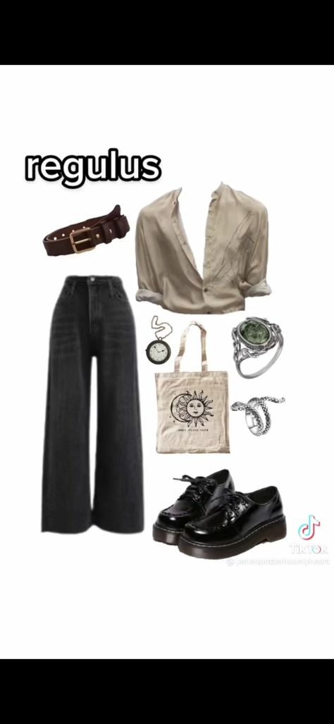 Regulus Inspired Outfits, Hogwarts Style Inspired Outfits, Marauders Era Outfits Summer, Regulus Black Outfit Ideas, Sirius Black Summer Outfit, Sirius Black Outfit Ideas, Regulus Black Outfit Style, Sirius Black Fashion, Sirius Black Aesthetic Clothes