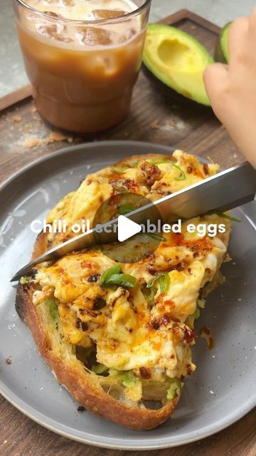 Verna | London food & homecook on Instagram: "The first person on your share list has to make you these chilli oil scrambled eggs over avocado toast. Go!!  PSA: full recipe for chili oil can be found in my cookbook - Have You Eaten? Alongside tons of delicious and easy Asian recipes. Link in bio!   Resharing one of my most viral videos of 2023 - soft scrambled eggs cooked in my homemade chilli oil (I’ve posted many recipes for chilli oils previously so please check them out). This pairing is elite and this is a PSA to all the baddies out there not currently cooking eggs in chilli oil - you should!  For a perfect soft scramble, I liked to get my frying pan very hot with oil and then add the eggs. As soon as the eggs are in I turn off the heat so the residual heat can do the cooking but also Chili Oil Scrambled Eggs, Chilli Scrambled Eggs, Egg Scramble Recipes, Scrambled Egg Recipes, Avocado Scrambled Eggs, Recipe For Chili, Soft Scrambled Eggs, Eggs And Toast, Savoury Breakfast