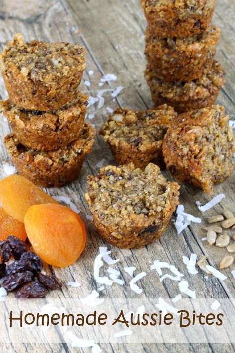 Aussie Bites, Stay At Home Chef, Dried Apricots, Gluten Free Breakfasts, Energy Bites, Healthy Sweets, Healthy Treats, Copycat Recipes, Appetizer Snacks