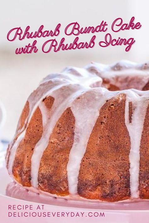 Rhubarb Bundt Cake Recipes, Rhubarb Bundt Cake, Coffee Cake Bundt, Rhubarb Desserts Recipes, Rhubarb Cake Recipes, Rhubarb Coffee Cakes, Roasted Rhubarb, Rhubarb Desserts, Rhubarb Cake