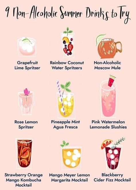 CHEF Styles - 9 Non-Alcoholic Summer drinks 🍹🍸 | Facebook Lemonade Slushies, Drinks To Try, Summer Drinks Alcohol, Alcohol Free Drinks, Drink Recipes Nonalcoholic, Watermelon Lemonade, Mocktail Recipe, Alcohol Drink Recipes, Take It Easy