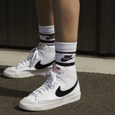 Nike 77, Nike Blazer Mid 77 Women, Womens White Trainers, Nike Blazer Mid 77, Nike Blazer Mid, Nike Blazers Mid, Blazer Mid, Nike Blazer, White Trainers