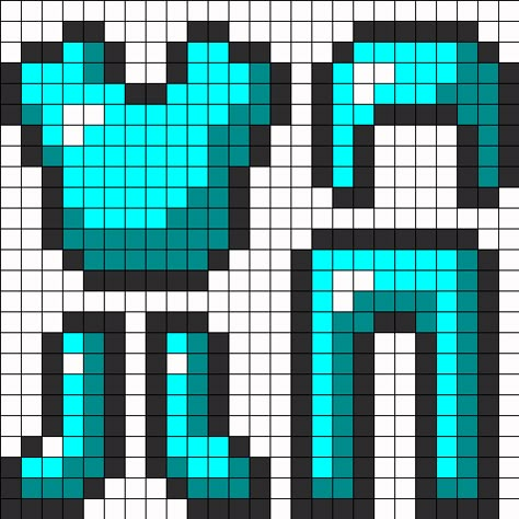 Minecraft Dimond Armor Perler Bead Pattern | Bead Sprites | Misc Fuse Bead Patterns Minecraft Patterns Templates, Pearl Beads Pattern Minecraft, Orange Perler Bead Patterns, Minecraft Hama Beads Pattern, Perler Bead Minecraft Patterns, Pixel Art Armor, Diamond Armor Minecraft, Minecraft Perler Bead Patterns, Perler Beads Minecraft