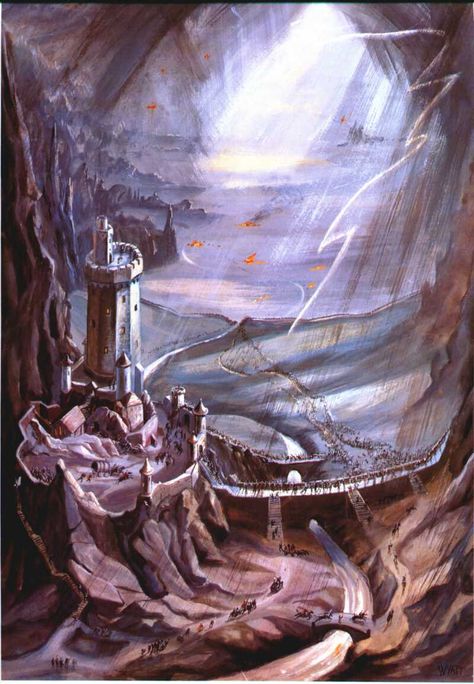 Helms Deep The Misty Mountains Cold, Helms Deep, Deep Books, Fantasy Literature, Middle Earth Art, Tolkien Art, Lotr Art, Cthulhu Mythos, The Two Towers