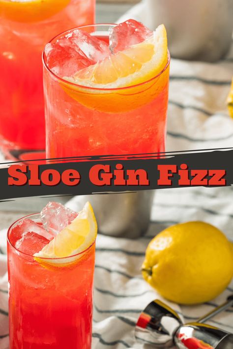 Try this vibrant Sloe Gin Fizz cocktail recipe if you're in the mood for a bubbly gin drink. You'll love the fruity sweetness and how easy it is to make. Sloe Gin Cocktail Recipe, Slo Gin Fizz Recipe, Gin Bucket Recipe, Slow Gin Cocktails, Slow Gin Fizz Recipes, Sloe Gin Fizz Recipe, Slow Gin Fizz, Gin Bucket, Sloe Gin Recipe