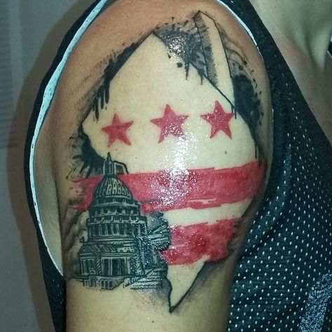 Washington DC tattoo trash polka Washington Dc Tattoo Sleeve, Washington Dc Tattoo Ideas, Dc Tattoo Sleeve, Dc Tattoo Ideas, Map Tattoo Design, Washington Dc Tattoo, Washington Tattoo, Dc Map, Dc Tattoo