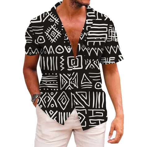 PRICES MAY VARY. 95% Polyester, 5% Spandex Imported Button closure Machine Wash Comfortable Material: tribal african shirt are made of premium 95% polyester and 5% spandex material, which is soft, comfortable, and has an excellent touch when worn. Multiple Sizes: men's african print shirt come in a variety of sizes, from S to 3XL. No matter what your body type is, you can find a african shirt that fits you perfectly and looks great on you. Multi Occasion: men african shirts are perfect for theme African Dashiki Shirt, African Shirt, African Print Shirt, African Blouses, Dashiki Shirt, African Shirts For Men, African Dashiki, 70s Outfits, African Shirts