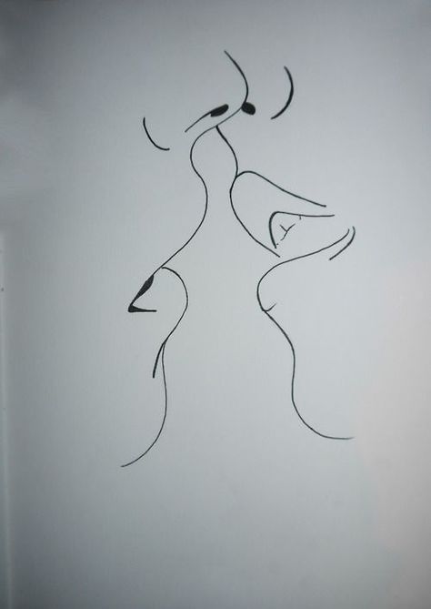 Simple drawing of a kiss Line Art Sexuality, Kissing Drawing, Lips Sketch, Kiss Painting, Dibujo Simple, Tumblr Drawings, Tumblr Art, Simple Line Drawings, Lips Drawing