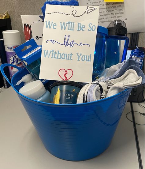 Farewell Gift Basket For Coworker, Farewell Basket For Coworker, Goodbye Basket For Coworker, Coworkers Last Day Of Work Ideas, Farewell Gift Ideas For Coworker, Last Day Of Work Gift, Last Day Of Work Gift For Coworkers, Good Bye Party Ideas Coworker, Farewell Ideas For Coworkers