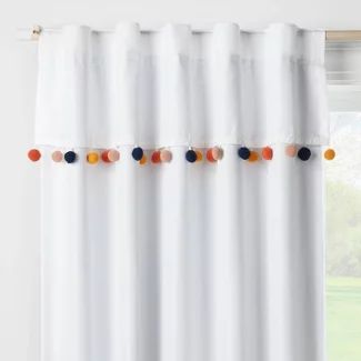 Kids' Décor : Target Multi Purpose Guest Room, Pom Pom Curtains, Girl Office, Kids Room Curtains, Cute Curtains, Nursery Patterns, Nursery Curtains, Pillow Fort, Beautiful Nursery