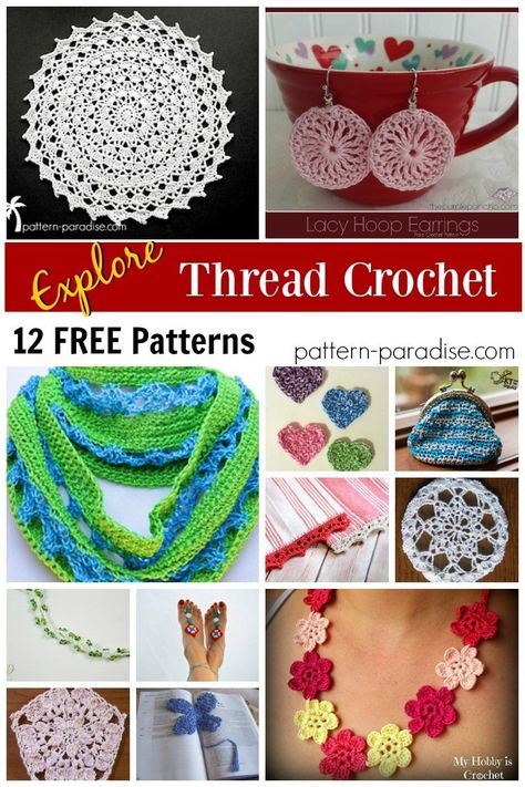 Crochet Finds: Thread Crochet | Pattern Paradise Crochet Thread Projects, Crochet Thread Patterns, Broomstick Lace, Lace Knitting Patterns, All Free Crochet, Crochet Thread, Crochet Round, Left Over, Irish Crochet