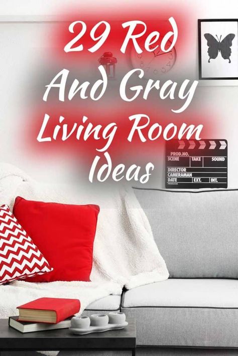 Red and gray living room ideas you will love. Article by HomeDecorBliss.com #HDB #HomeDecorBliss #homedecor #homedecorideas #throwpillows Grey Living Room With Red Accents, Red And Gray Living Room Decor, Red Sofa Living Room Curtains, Gray And Red Living Room Decor Ideas, Living Room Inspiration Red Couch, Grey And Red Living Room Ideas, Red Sofa Living Room Ideas, Gray And Red Living Room, Red Sofa Living Room Color Schemes