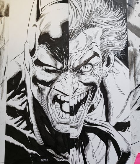 Jason Fabok on Twitter: "Half Batman, half Joker commission for fan expo.… " Joker Art Drawing, Joker Sketch, Joker Drawing, Batman Art Drawing, Jason Fabok, Joker Painting, Joker And Batman, Joker Drawings, Batman Vs Joker