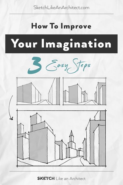 Drawing From Imagination Tips, How To Draw Buildings Perspective, Drawing Buildings Sketch Easy, Sketching Practice, Perspective Building Drawing, Imagination Drawing, Online Architecture, Building Sketch, Interior Design Sketch