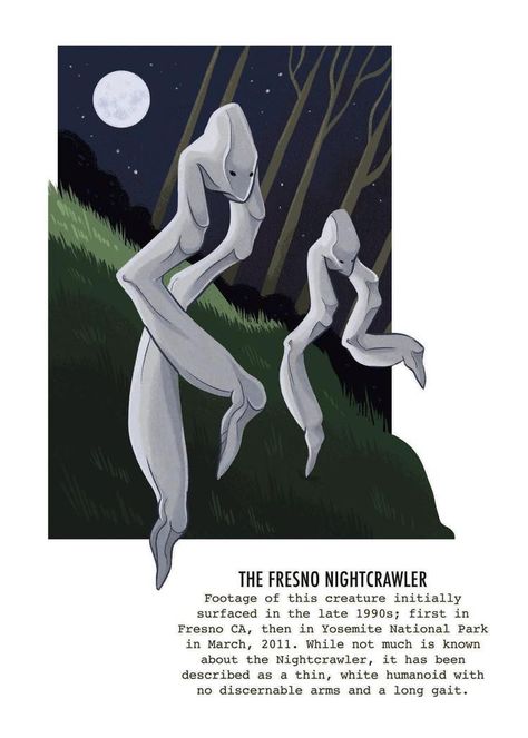 Nightcrawler Cryptid, Fresno Nightcrawler, Myths & Monsters, Mythical Monsters, Legends And Myths, Creature Drawings, Fantasy Creatures Art, Creature Feature, Urban Legends