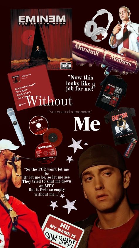 Without Me Eminem #eminem #theeminemshow #slimshady Eminem Wallpapers Collage, Eminem Wallpapers Ipad, Emenim Wallpaper Aesthetic, 8 Mile Wallpaper, Eminem Wallpapers Lyrics, Eminem Lockscreen, Eminem Aesthetic Wallpaper, Eminem Background, Without Me Eminem