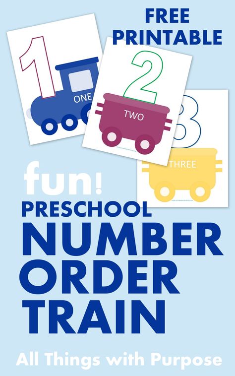 Preschool Number Train Printable Train Preschool Activities, Number Recognition Preschool, Train Printable, Numbers Preschool Printables, Trains Preschool, Transportation Preschool Activities, Preschool Numbers, Alphabet Train, Preschool Prep