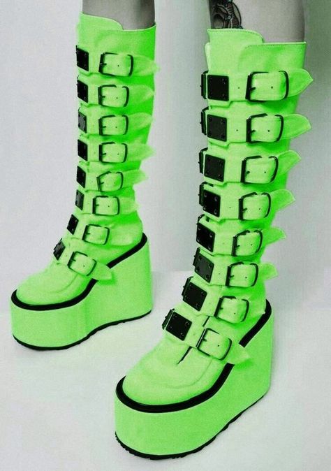 Demonia Boots, Spring Heels, Goth Shoes, Scene Core, Gothic Shoes, Scene Fashion, Emo Outfits, Swag Shoes, Cool Boots