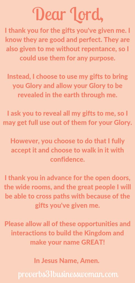 Your gift will make room for you! | This Christian prayer, affirmation, and confession focuses on the scripture Proverbs 18:16 Your Gift Will Make Room For You Quote, Virtuous Woman Quotes, Blessing Scripture, Business Prayer, Scripture Prayers, Spiritual Growth Quotes, Prayer Of Praise, Thanks To God, Honor God