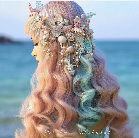 Mermaid Headpiece, Mermaid Hair Accessories, Mermaid Costumes, Mermaid Aesthetic, Fantasy Hair, Mermaid Makeup, Fantasy Gowns, Mermaid Costume, Pretty Clothes