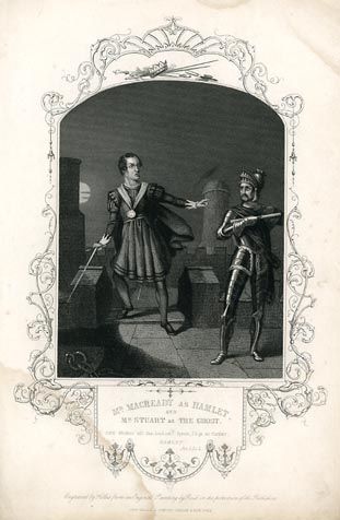 Macready as Hamlet at Drury Lane, 1834 Comedy Of Errors, Old Illustration, Drury Lane, Giclee Painting, Print Illustration, Portrait Images, Painting Illustration, Canvas Pictures, Staging