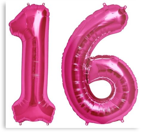 Hot Pink 16th Birthday Metallic Helium Balloons Numbers by Birthdates Hot Pink Birthday, Helium Balloons Birthday, Pink Sweet 16, 16 Balloons, Copic Marker Art, Happy 16th Birthday, Up Balloons, Number Balloons, Letter Balloons