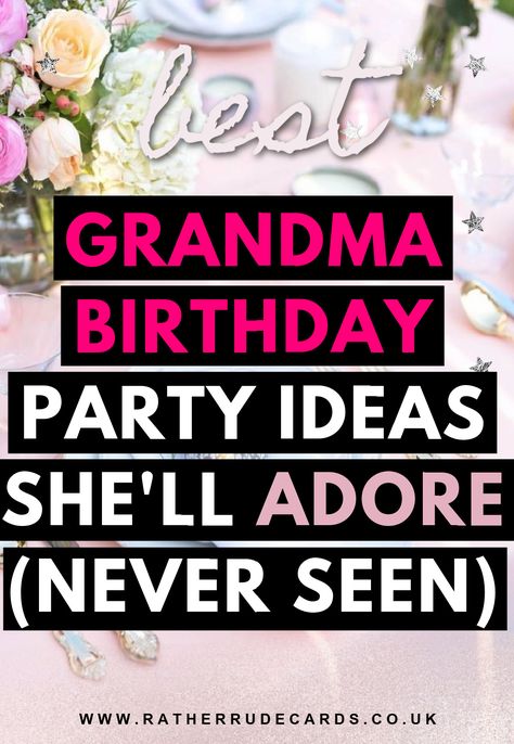 DIY creative Grandma birthday party ideas for older women 70th Surprise Birthday Party Ideas For Mom, 96 Birthday Party Ideas, 75 Yr Old Birthday Ideas, Centerpieces For 85th Birthday Party, 75th Bday Party Ideas For Mom, 80th Birthday Activities, 98 Birthday Party Ideas, Grandma Surprise Birthday Party, Birthday For Grandma Party Ideas